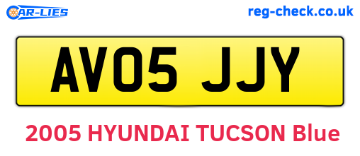 AV05JJY are the vehicle registration plates.