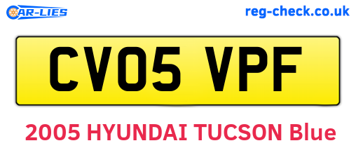 CV05VPF are the vehicle registration plates.