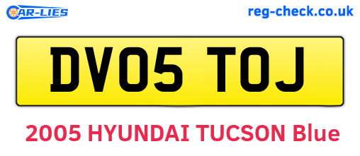 DV05TOJ are the vehicle registration plates.