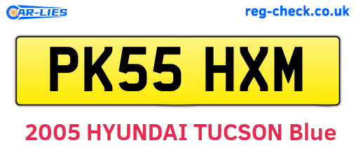 PK55HXM are the vehicle registration plates.