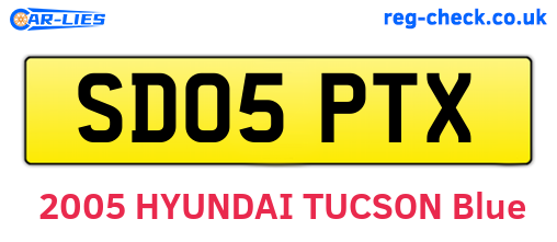 SD05PTX are the vehicle registration plates.