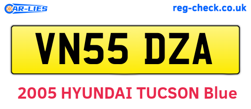 VN55DZA are the vehicle registration plates.
