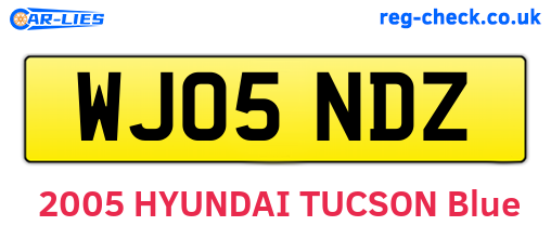 WJ05NDZ are the vehicle registration plates.