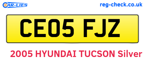 CE05FJZ are the vehicle registration plates.