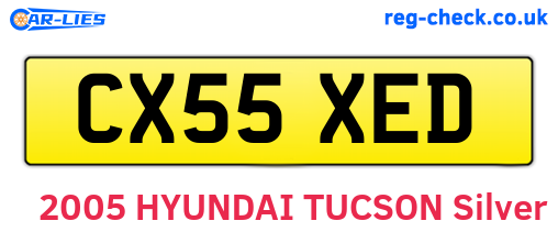 CX55XED are the vehicle registration plates.
