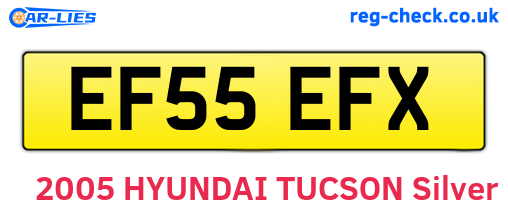 EF55EFX are the vehicle registration plates.