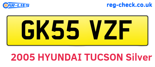 GK55VZF are the vehicle registration plates.