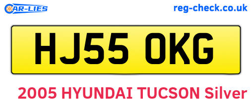 HJ55OKG are the vehicle registration plates.