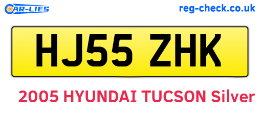 HJ55ZHK are the vehicle registration plates.