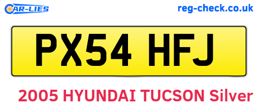 PX54HFJ are the vehicle registration plates.