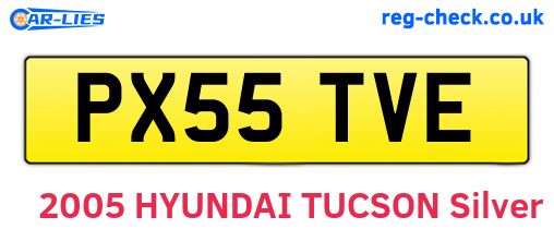 PX55TVE are the vehicle registration plates.