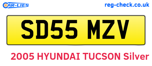 SD55MZV are the vehicle registration plates.