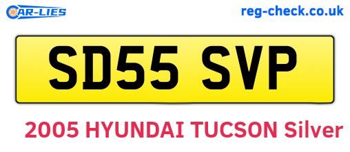 SD55SVP are the vehicle registration plates.
