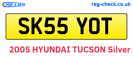 SK55YOT are the vehicle registration plates.