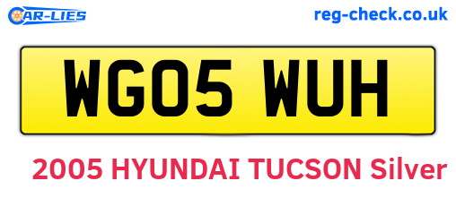WG05WUH are the vehicle registration plates.