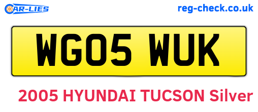 WG05WUK are the vehicle registration plates.