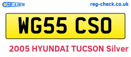 WG55CSO are the vehicle registration plates.