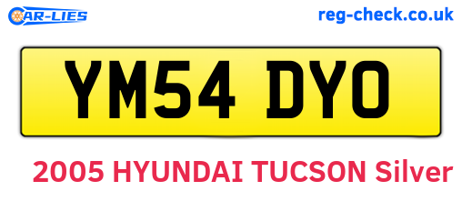 YM54DYO are the vehicle registration plates.