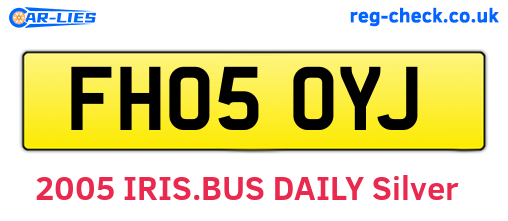 FH05OYJ are the vehicle registration plates.