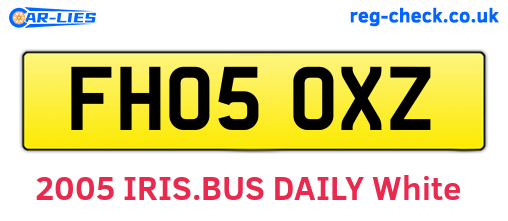 FH05OXZ are the vehicle registration plates.