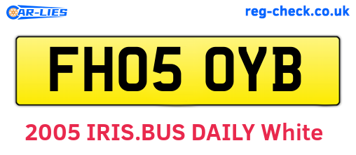 FH05OYB are the vehicle registration plates.