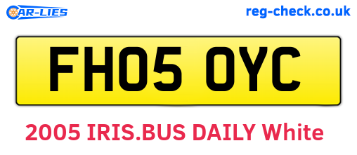 FH05OYC are the vehicle registration plates.