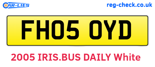 FH05OYD are the vehicle registration plates.