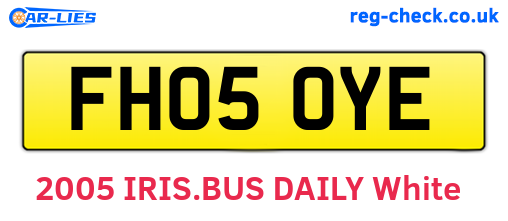 FH05OYE are the vehicle registration plates.