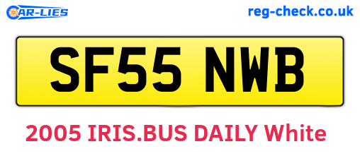 SF55NWB are the vehicle registration plates.