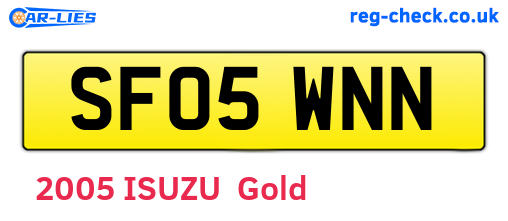 SF05WNN are the vehicle registration plates.