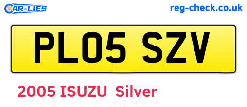 PL05SZV are the vehicle registration plates.