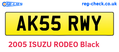AK55RWY are the vehicle registration plates.