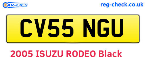 CV55NGU are the vehicle registration plates.