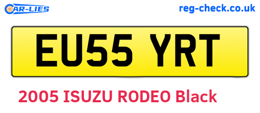 EU55YRT are the vehicle registration plates.