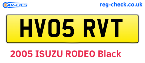 HV05RVT are the vehicle registration plates.