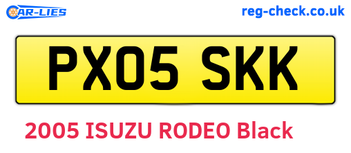 PX05SKK are the vehicle registration plates.