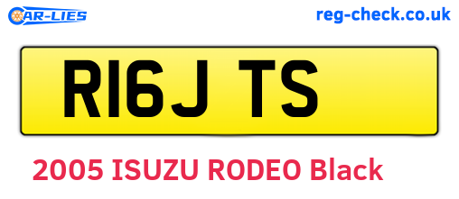 R16JTS are the vehicle registration plates.