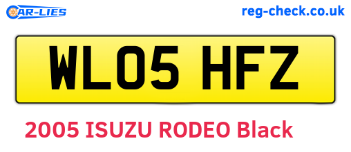 WL05HFZ are the vehicle registration plates.