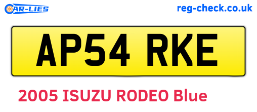 AP54RKE are the vehicle registration plates.