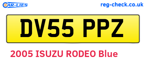 DV55PPZ are the vehicle registration plates.