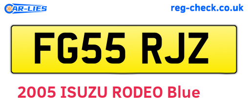 FG55RJZ are the vehicle registration plates.