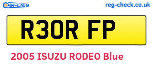 R30RFP are the vehicle registration plates.