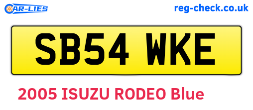 SB54WKE are the vehicle registration plates.