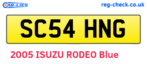 SC54HNG are the vehicle registration plates.