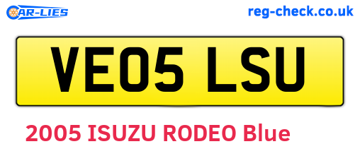 VE05LSU are the vehicle registration plates.