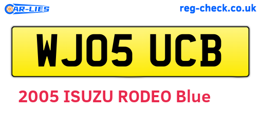 WJ05UCB are the vehicle registration plates.