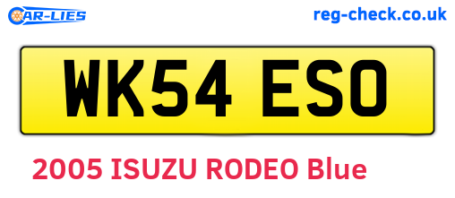 WK54ESO are the vehicle registration plates.
