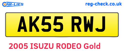 AK55RWJ are the vehicle registration plates.