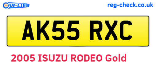 AK55RXC are the vehicle registration plates.