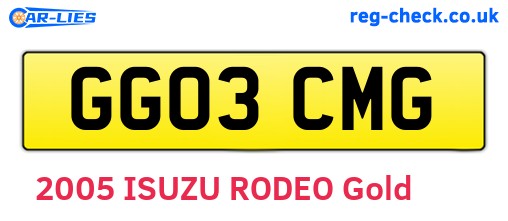 GG03CMG are the vehicle registration plates.